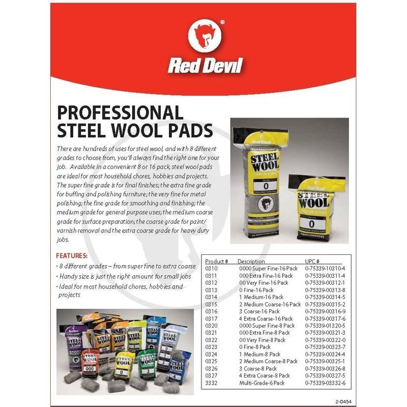 Red Devil 8 Pack #0000 Steel Wool 0320 - Image 2